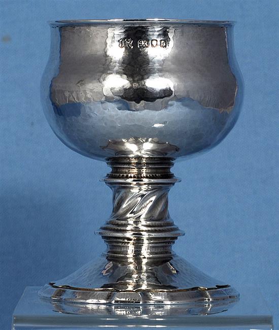 A good George V Arts & Crafts silver goblet, by Omar Ramsden, Height 115mm Weight 7.7oz/240grms